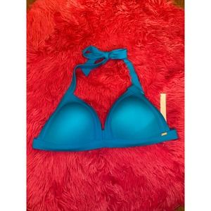 Victoria's Secret PINK Swim Sexy Push Up Triangle Bikini Top Size Large NWT Blue